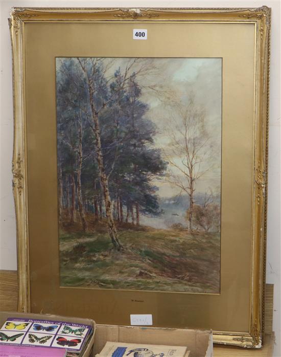 W Ramsey, watercolour, End of the Wood, Bletchworth, Surrey, signed , 53 x 38cm